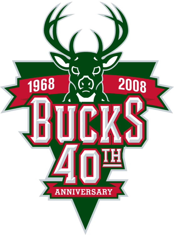 Milwaukee Bucks 2008 Anniversary Logo iron on transfers for fabric